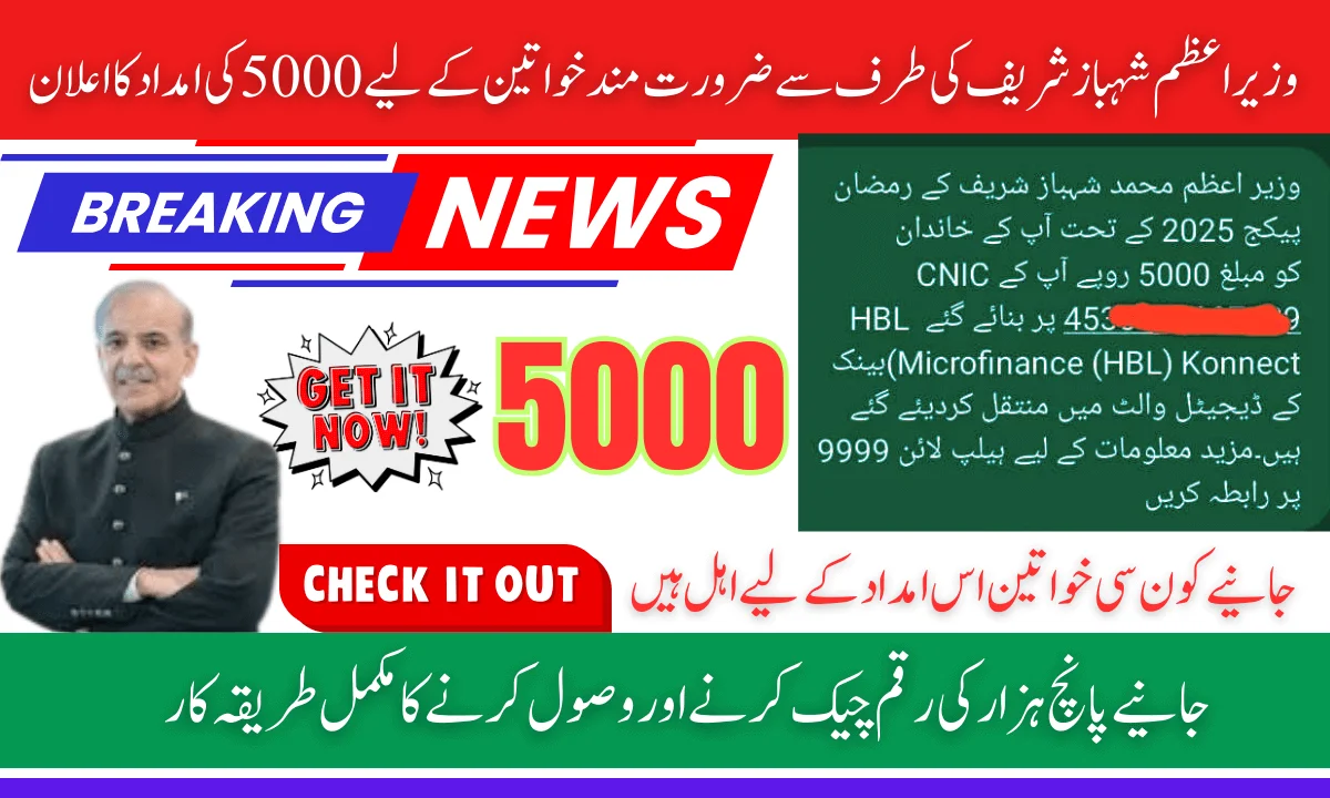 5000 Ramadan Relief Package 2025 Launched By PM Shehbaz Sharif 